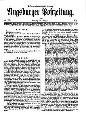 Augsburger Postzeitung Montag 24. August 1874