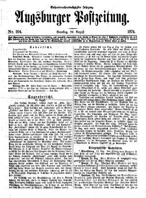 Augsburger Postzeitung Samstag 29. August 1874