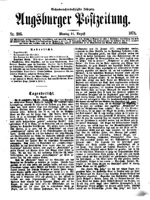 Augsburger Postzeitung Montag 31. August 1874