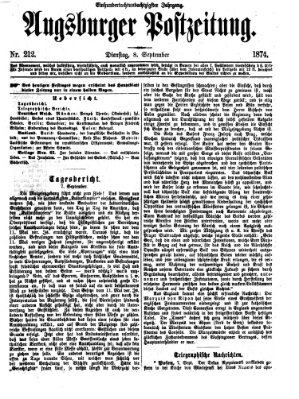 Augsburger Postzeitung Dienstag 8. September 1874