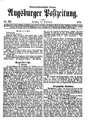 Augsburger Postzeitung Samstag 12. September 1874