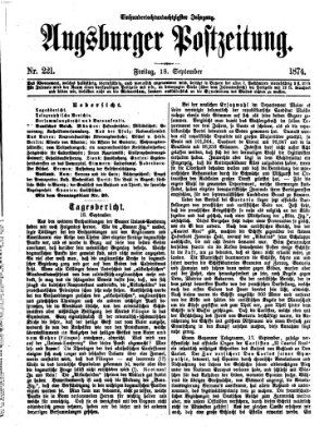 Augsburger Postzeitung Freitag 18. September 1874