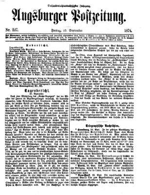 Augsburger Postzeitung Freitag 25. September 1874