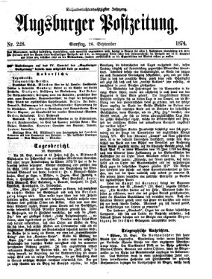 Augsburger Postzeitung Samstag 26. September 1874