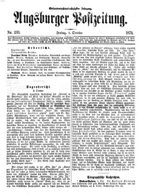 Augsburger Postzeitung Freitag 2. Oktober 1874