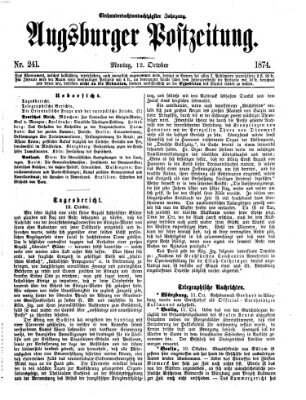 Augsburger Postzeitung Montag 12. Oktober 1874