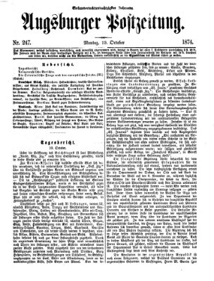 Augsburger Postzeitung Montag 19. Oktober 1874