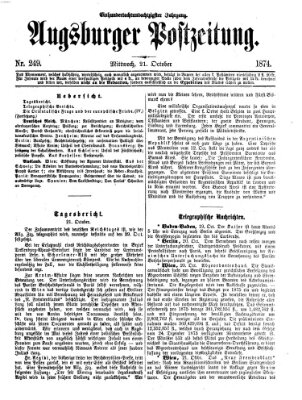 Augsburger Postzeitung Mittwoch 21. Oktober 1874