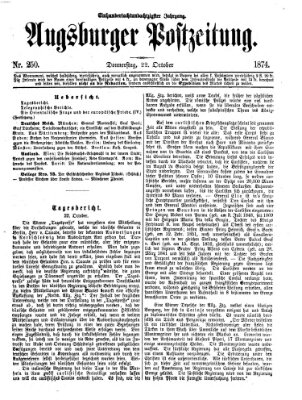 Augsburger Postzeitung Donnerstag 22. Oktober 1874