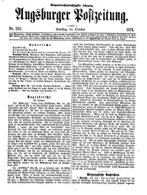 Augsburger Postzeitung Samstag 24. Oktober 1874