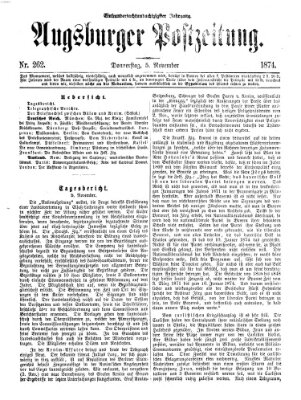 Augsburger Postzeitung Donnerstag 5. November 1874