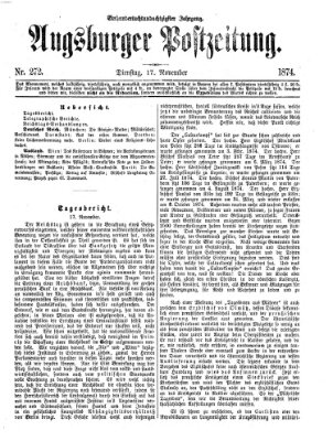 Augsburger Postzeitung Dienstag 17. November 1874