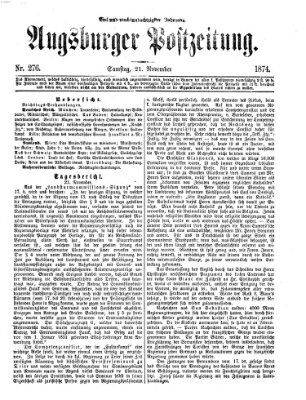 Augsburger Postzeitung Samstag 21. November 1874