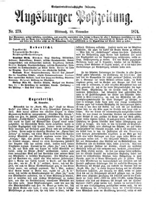 Augsburger Postzeitung Mittwoch 25. November 1874