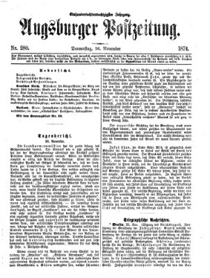 Augsburger Postzeitung Donnerstag 26. November 1874