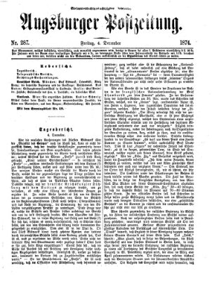 Augsburger Postzeitung Freitag 4. Dezember 1874