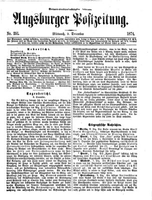 Augsburger Postzeitung Mittwoch 9. Dezember 1874