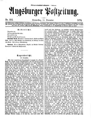 Augsburger Postzeitung Donnerstag 10. Dezember 1874