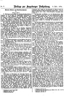 Augsburger Postzeitung. Beilage zur Augsburger Postzeitung (Augsburger Postzeitung) Donnerstag 5. Februar 1874