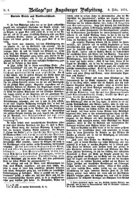 Augsburger Postzeitung. Beilage zur Augsburger Postzeitung (Augsburger Postzeitung) Montag 9. Februar 1874