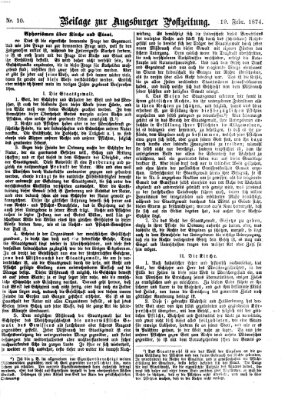 Augsburger Postzeitung. Beilage zur Augsburger Postzeitung (Augsburger Postzeitung) Donnerstag 19. Februar 1874