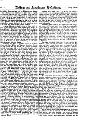 Augsburger Postzeitung. Beilage zur Augsburger Postzeitung (Augsburger Postzeitung) Mittwoch 11. März 1874