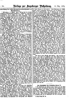 Augsburger Postzeitung. Beilage zur Augsburger Postzeitung (Augsburger Postzeitung) Montag 10. August 1874