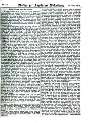 Augsburger Postzeitung. Beilage zur Augsburger Postzeitung (Augsburger Postzeitung) Samstag 29. August 1874