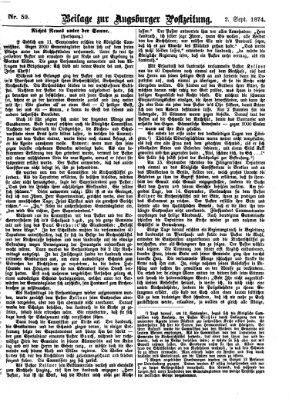 Augsburger Postzeitung. Beilage zur Augsburger Postzeitung (Augsburger Postzeitung) Mittwoch 2. September 1874