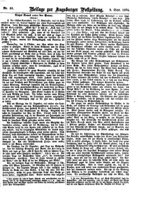 Augsburger Postzeitung. Beilage zur Augsburger Postzeitung (Augsburger Postzeitung) Samstag 5. September 1874