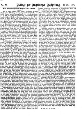 Augsburger Postzeitung. Beilage zur Augsburger Postzeitung (Augsburger Postzeitung) Donnerstag 22. Oktober 1874