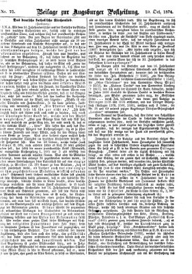 Augsburger Postzeitung. Beilage zur Augsburger Postzeitung (Augsburger Postzeitung) Donnerstag 29. Oktober 1874