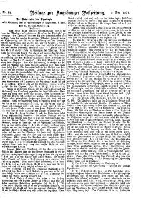 Augsburger Postzeitung. Beilage zur Augsburger Postzeitung (Augsburger Postzeitung) Mittwoch 9. Dezember 1874