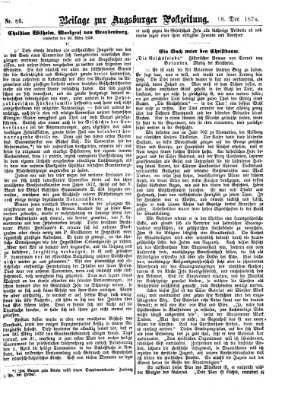 Augsburger Postzeitung. Beilage zur Augsburger Postzeitung (Augsburger Postzeitung) Freitag 18. Dezember 1874