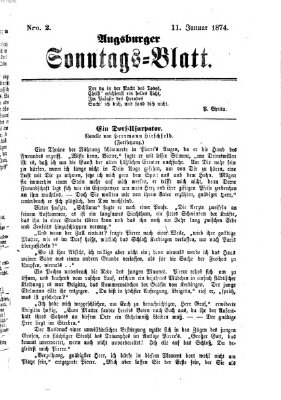 Augsburger Sonntagsblatt (Augsburger Postzeitung) Sonntag 11. Januar 1874