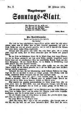 Augsburger Sonntagsblatt (Augsburger Postzeitung) Sonntag 22. Februar 1874