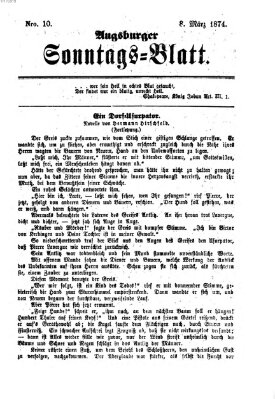 Augsburger Sonntagsblatt (Augsburger Postzeitung) Sonntag 8. März 1874