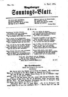 Augsburger Sonntagsblatt (Augsburger Postzeitung) Sonntag 5. April 1874