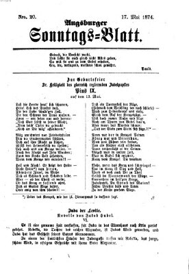 Augsburger Sonntagsblatt (Augsburger Postzeitung) Sonntag 17. Mai 1874