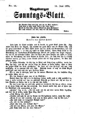 Augsburger Sonntagsblatt (Augsburger Postzeitung) Sonntag 14. Juni 1874