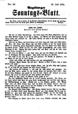 Augsburger Sonntagsblatt (Augsburger Postzeitung) Sonntag 19. Juli 1874