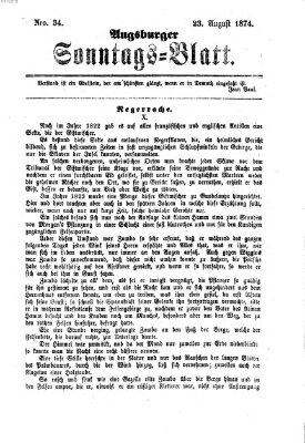 Augsburger Sonntagsblatt (Augsburger Postzeitung) Sonntag 23. August 1874