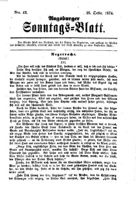 Augsburger Sonntagsblatt (Augsburger Postzeitung) Sonntag 25. Oktober 1874