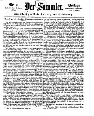 Der Sammler (Augsburger Abendzeitung) Samstag 3. Januar 1874