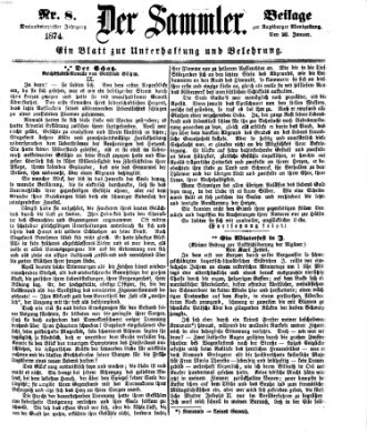 Der Sammler (Augsburger Abendzeitung) Donnerstag 22. Januar 1874