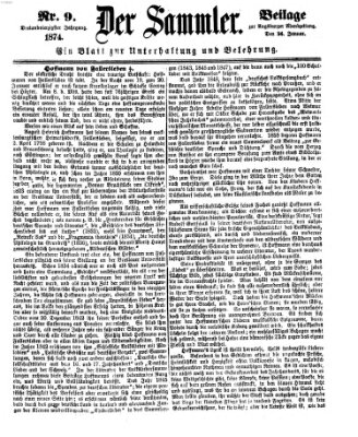 Der Sammler (Augsburger Abendzeitung) Samstag 24. Januar 1874