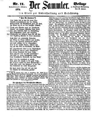 Der Sammler (Augsburger Abendzeitung) Donnerstag 29. Januar 1874