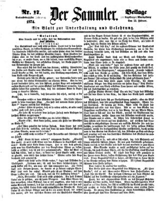 Der Sammler (Augsburger Abendzeitung) Donnerstag 12. Februar 1874