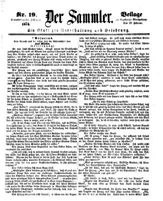 Der Sammler (Augsburger Abendzeitung) Donnerstag 19. Februar 1874