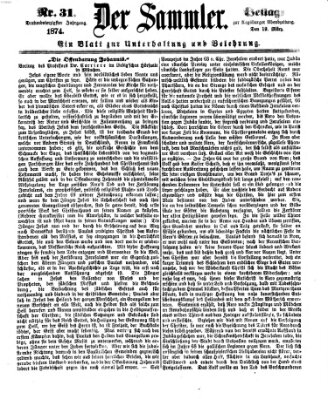 Der Sammler (Augsburger Abendzeitung) Donnerstag 19. März 1874